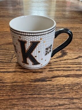 Anthropologie Bistro Tile Margot Monogram Mug “K”